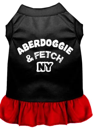 Aberdoggie Ny Screen Print Dog Dress Black With Red Xxl