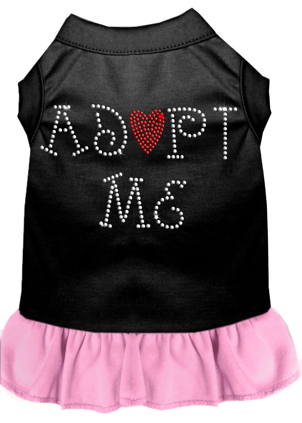 Adopt Me Rhinestone Dresses Black With Light Pink Xl