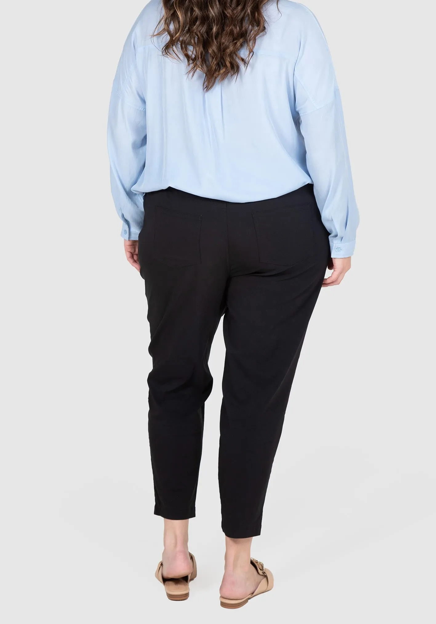 Ally Twill Stretch Drawcord Pants - Black
