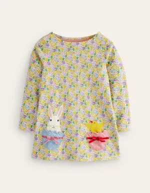 Appliqué Jersey Tunic-Spring Bloom Easter Eggs