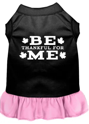 Be Thankful For Me Screen Print Dress Black With Light Pink Xxl