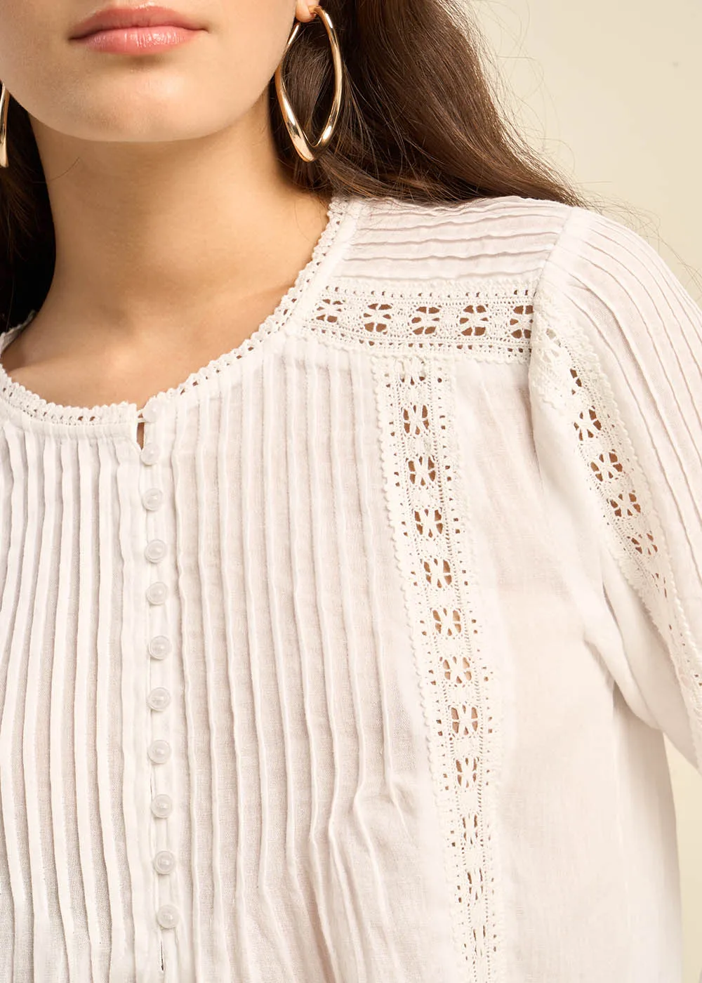 Blouse brodée en gaze de coton