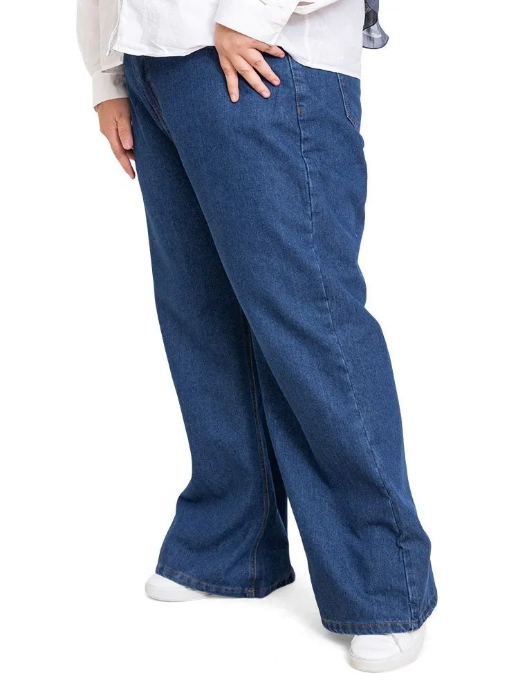 Blue 8 Plus Size-Wide Jeans