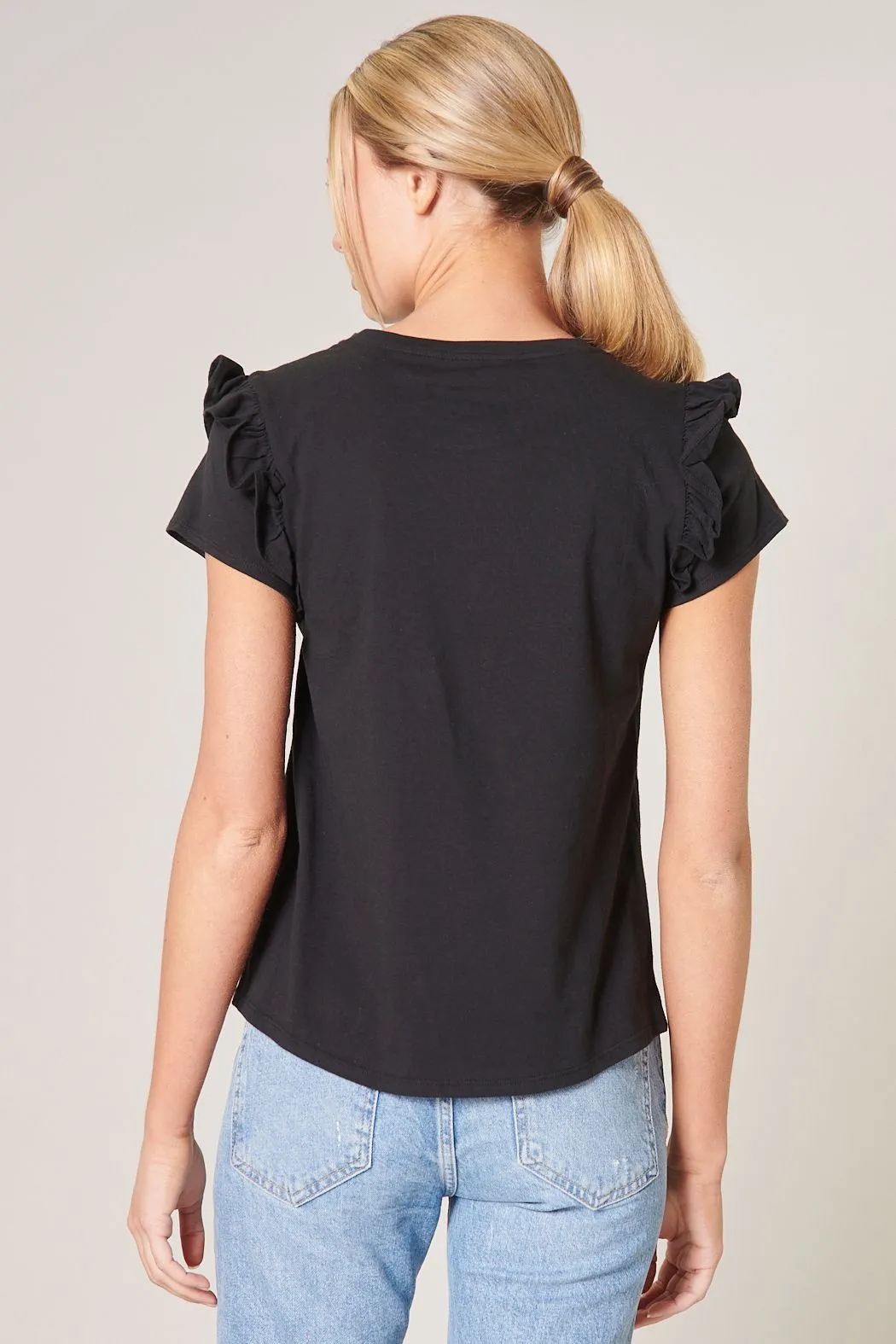 Brooke Ruffle Shoulder Tee (multiple colors)