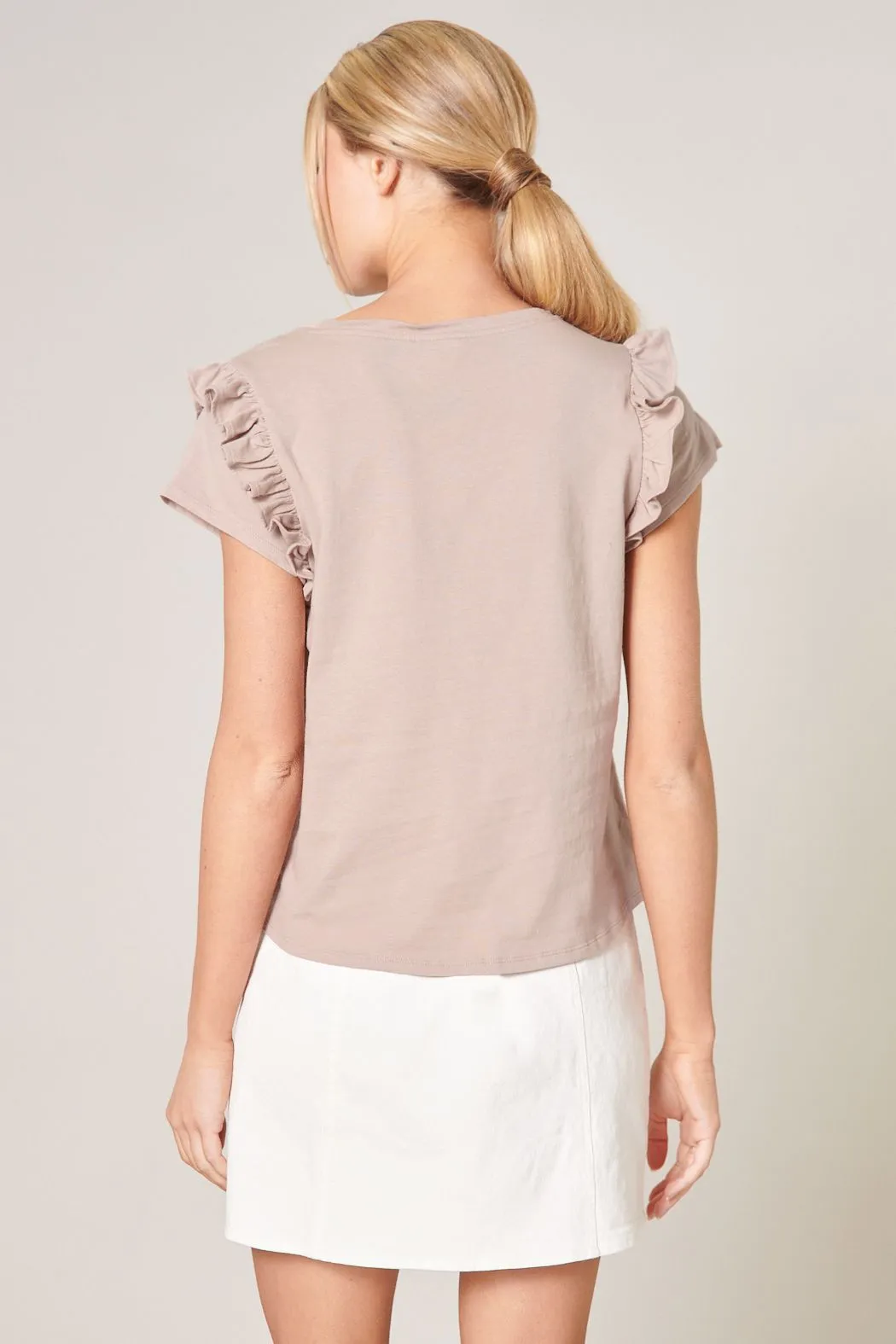 Brooke Ruffle Shoulder Tee (multiple colors)