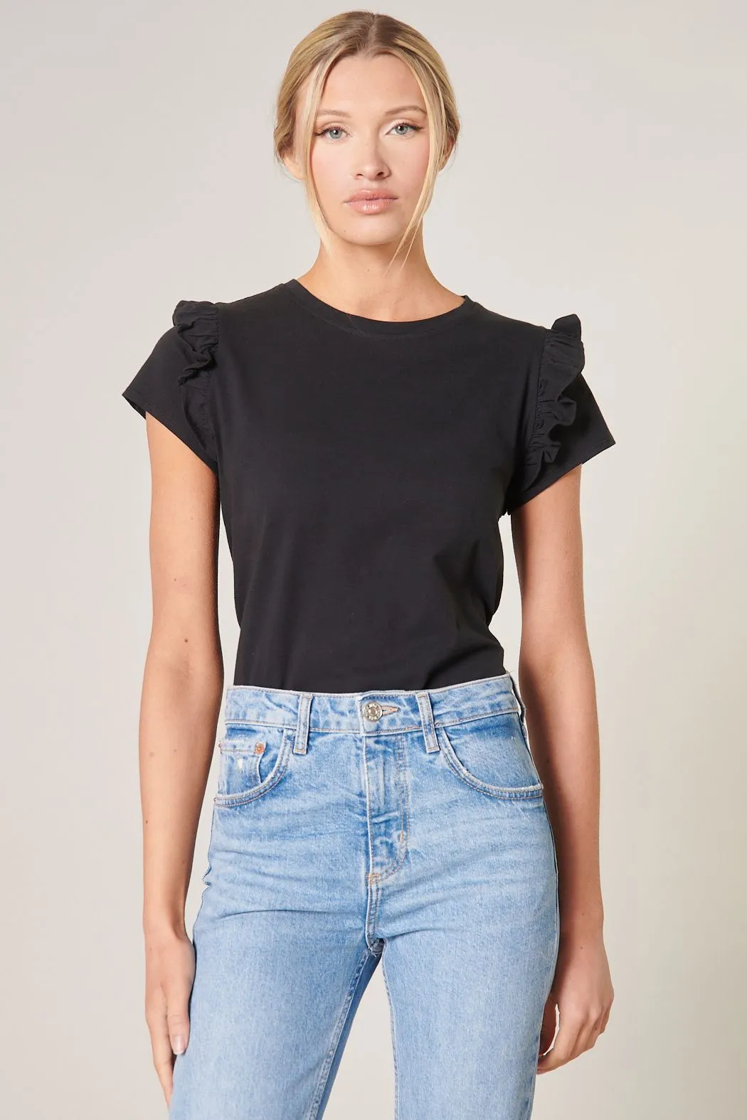 Brooke Ruffle Shoulder Tee (multiple colors)