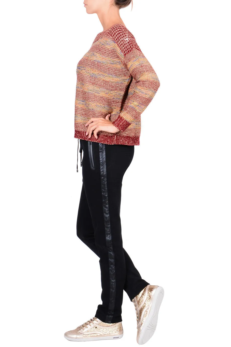 C BLOCK FANTASY Red Tweed Effect Sweater