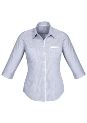 Calais Ladies 3/4 Sleeve Shirt - Turkish Blue - 20 - Biz Collection