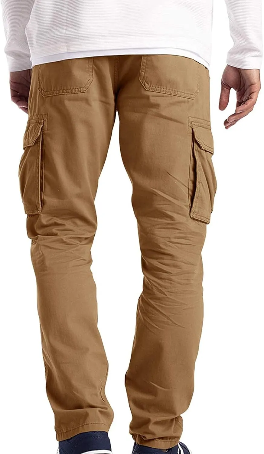 Cargo Pants for Men Big and Tall, Zipper Pockets Running Athletic Workout Pants Tapered Sweatpants for Men Golf Track