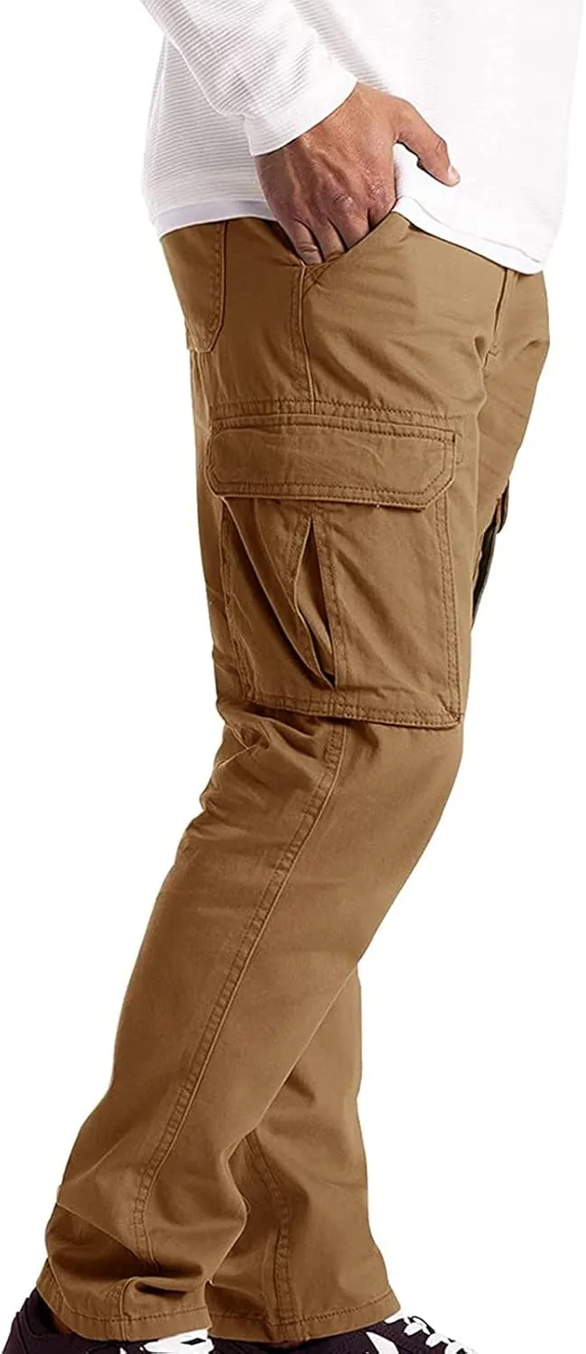 Cargo Pants for Men Big and Tall, Zipper Pockets Running Athletic Workout Pants Tapered Sweatpants for Men Golf Track