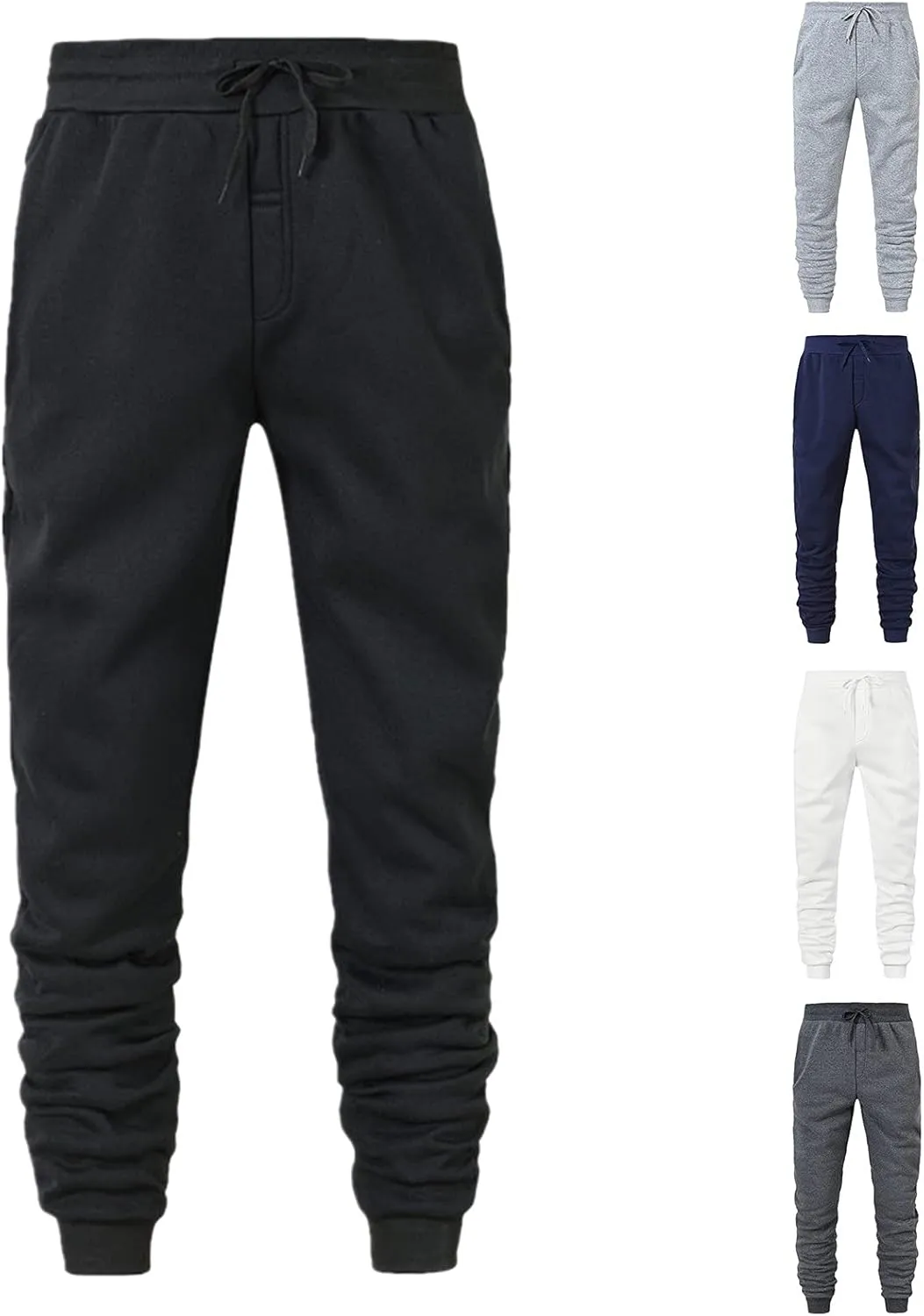 Cargo Sweatpants for Men Big and Tall Drawstring Sports Trousers Stretch Elastic Waist Gym Running Pants Cargo Hiking