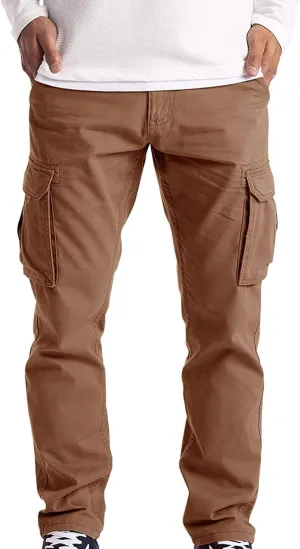 Cargo Trousers for Men Casual Long Trousers Men Athletic Jogger Sports Outdoor Trousers Men's Sweatpants with Zipper