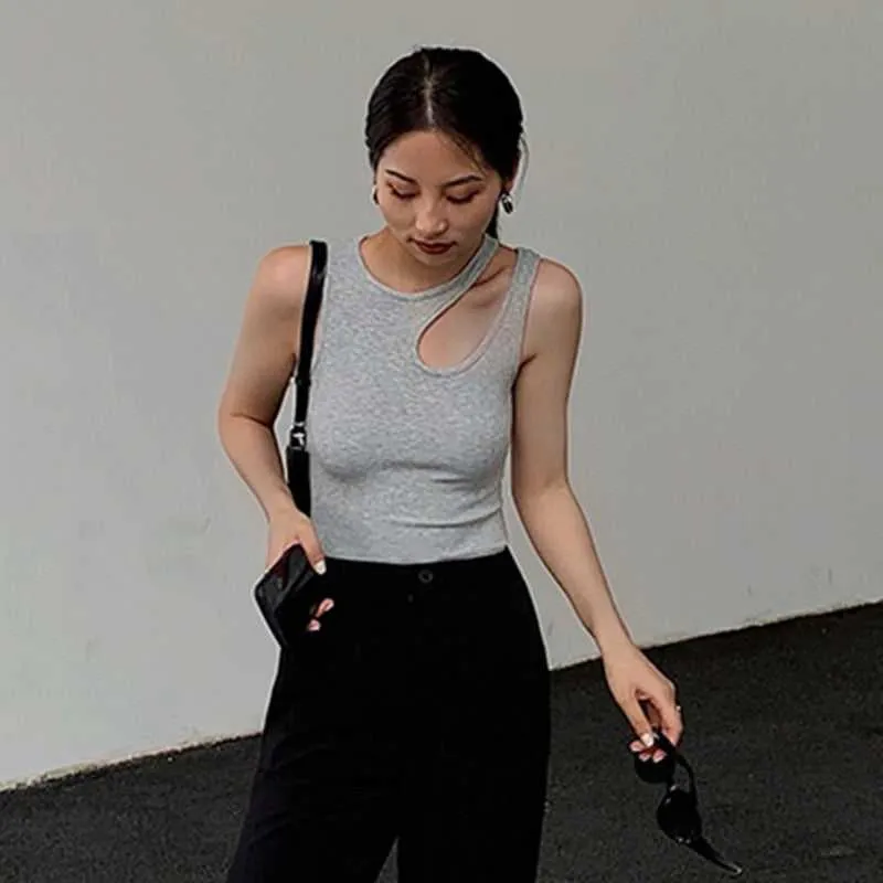 Casual White Cut Out Women T-Shirt