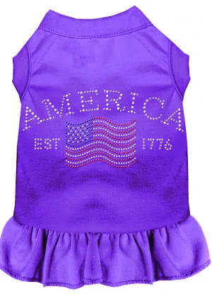 Classic America Rhinestone Dress Purple Xxxl