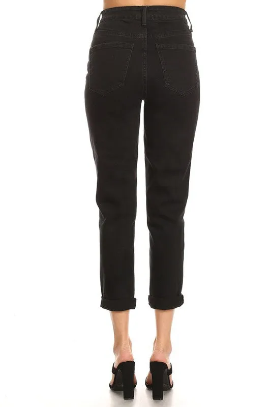 Classic Mom Jeans High Waist (black)