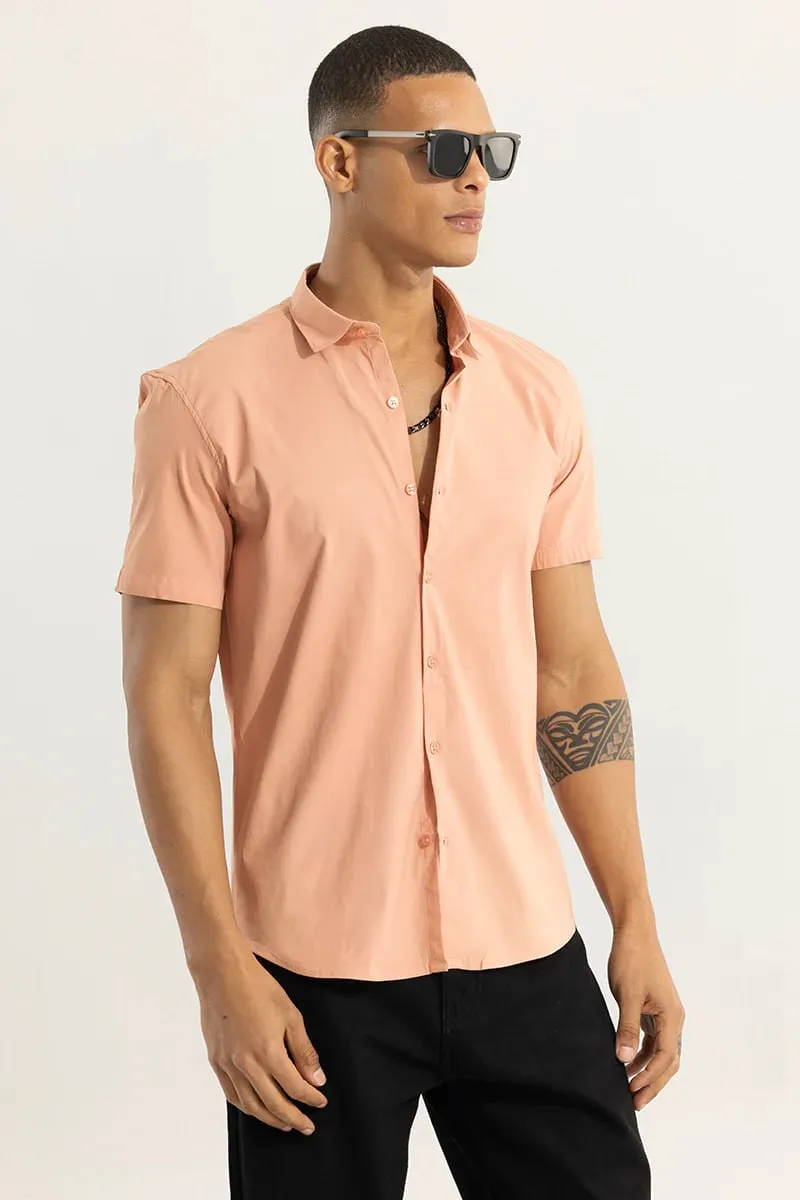 collarrich men's Solid Slim Fit Cotton Casual Shirt with &half Sleeves