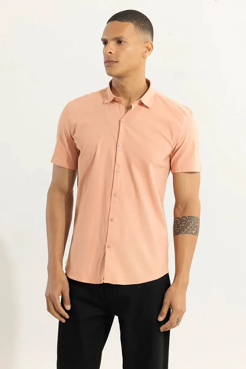 collarrich men's Solid Slim Fit Cotton Casual Shirt with &half Sleeves