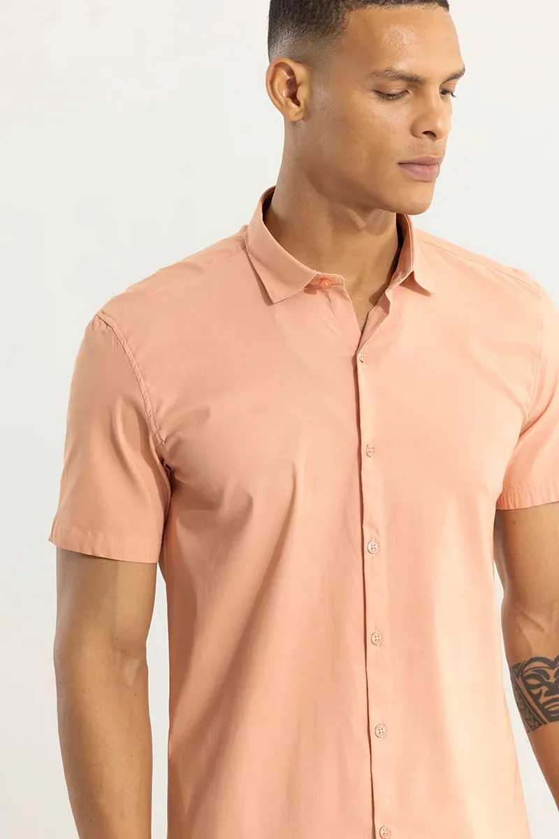 collarrich men's Solid Slim Fit Cotton Casual Shirt with &half Sleeves