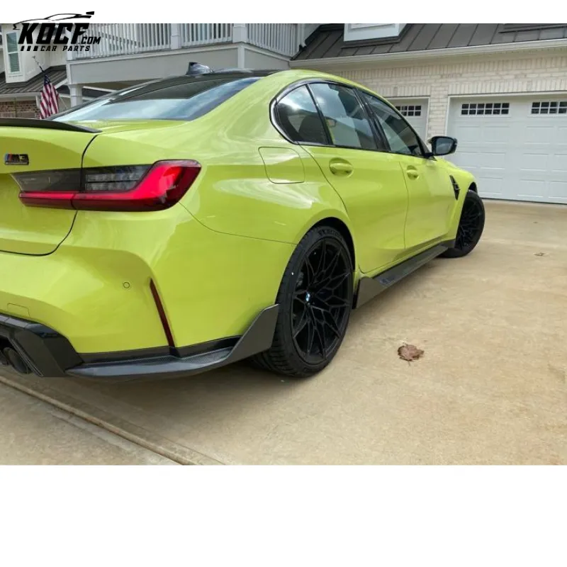 Customization M3 G80 Aero kit V-style Carbon Fiber Front Bumper Lip Spoiler Side Skirts For BMW G80 M3 G82 M4 2021