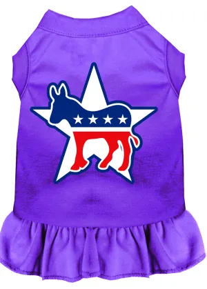 Democrat Screen Print Dress Purple Lg
