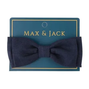 Finley Linen Bow Tie - Navy