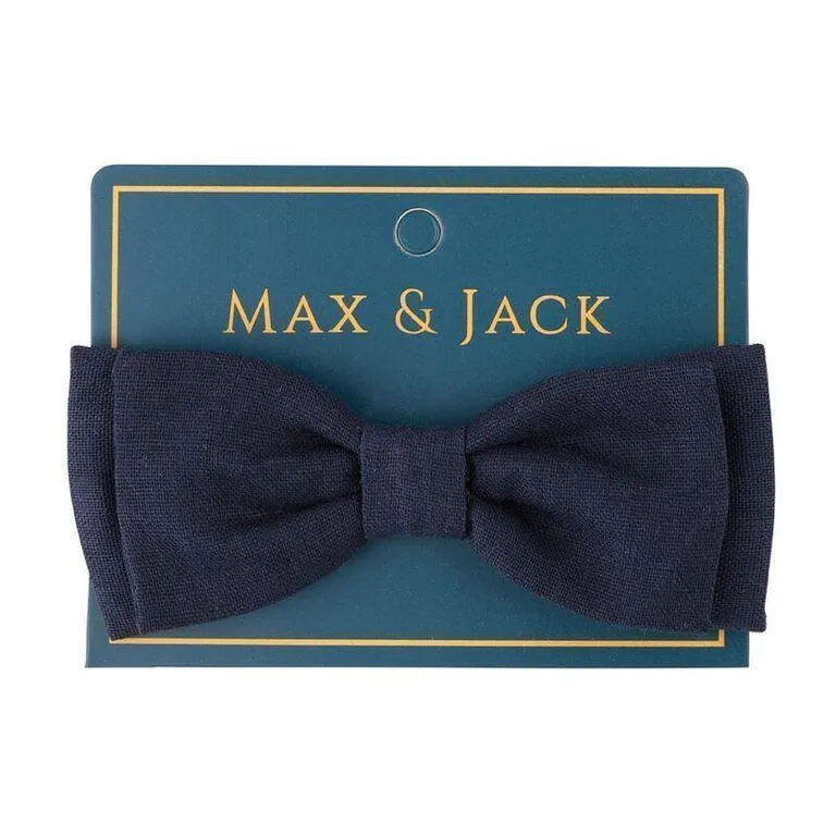Finley Linen Bow Tie - Navy