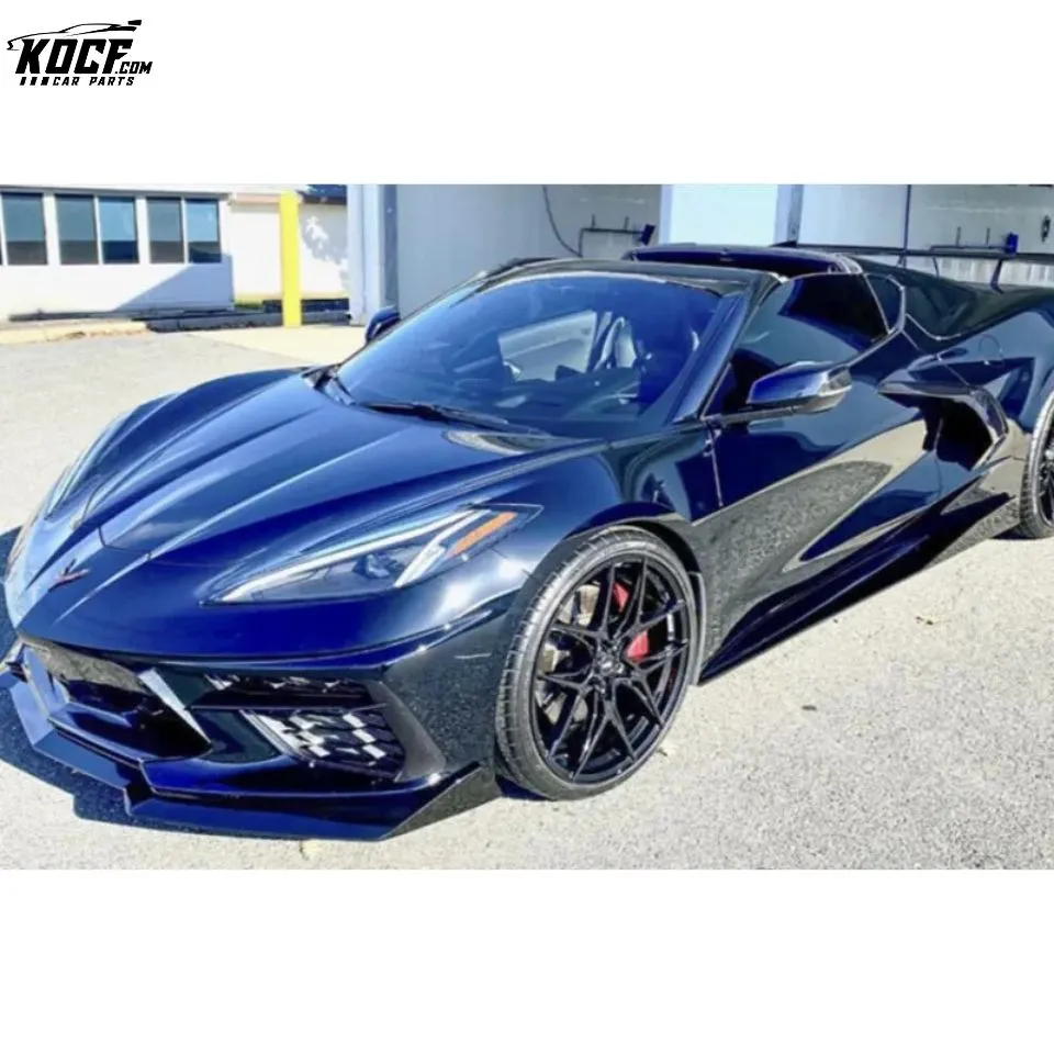 For 2020-22 CORVETTE C8 5VM Style CARBON FIBER SIDE SKIRTS ROCKER PANELS
