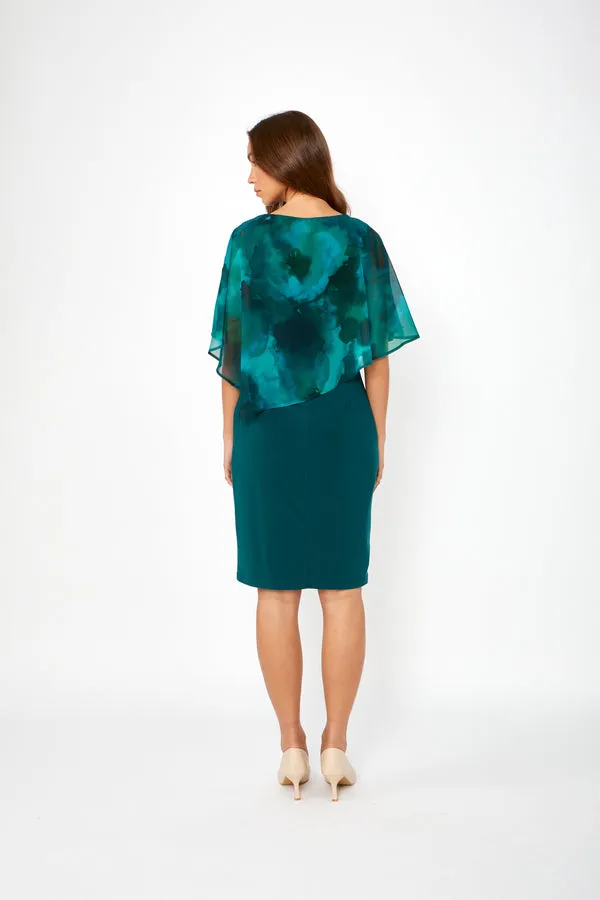 Frank Lyman - Knee Length Sheath Dress - 249208 - Spruce/Teal