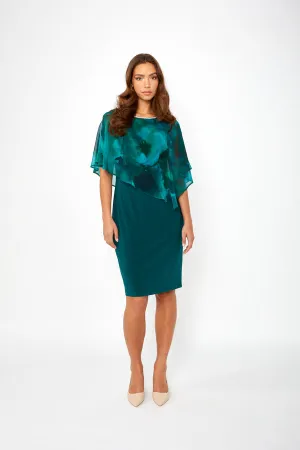 Frank Lyman - Knee Length Sheath Dress - 249208 - Spruce/Teal