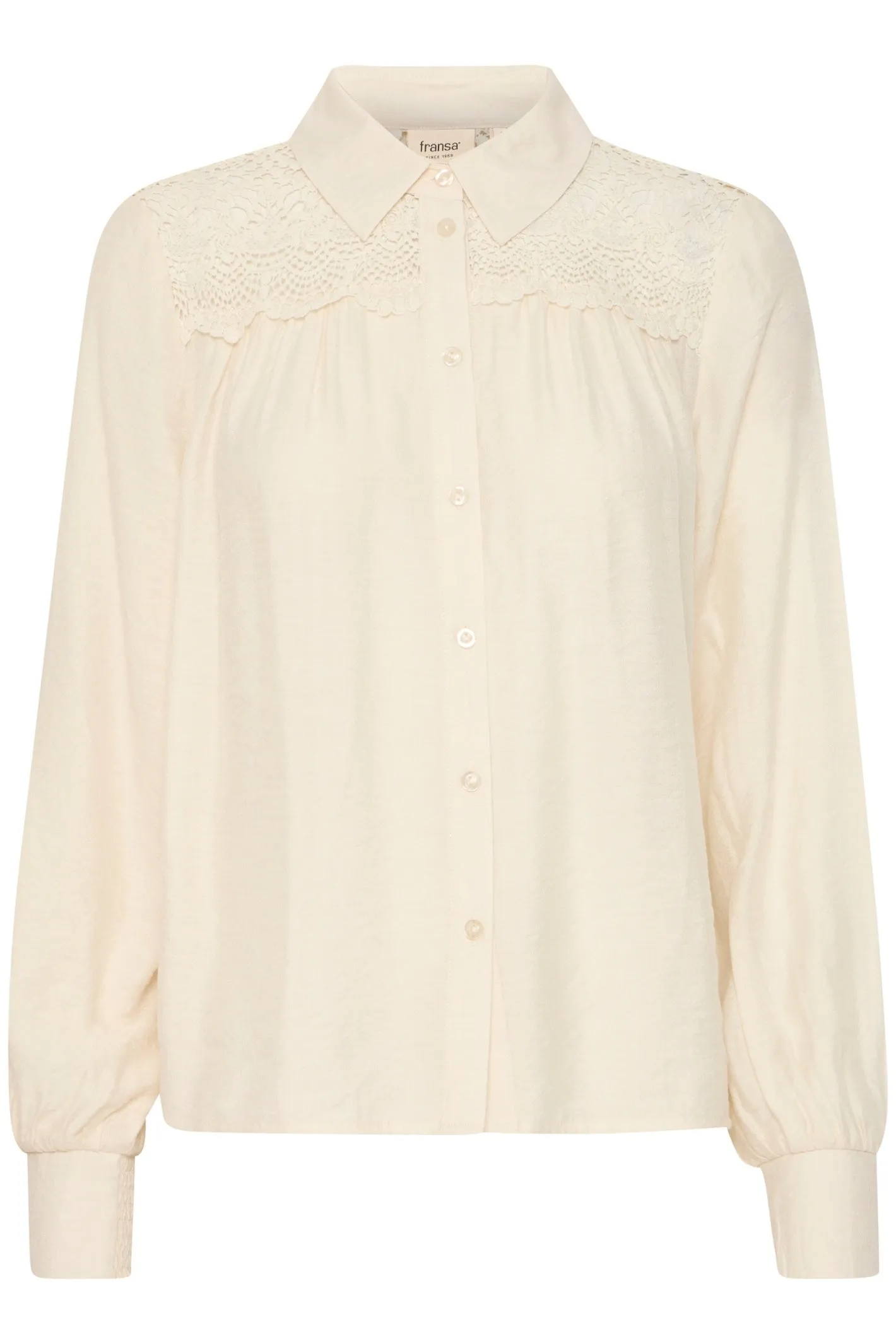 Fransa 20615460 FRBLONDIE SH 2 White Shirt with Lace Detail
