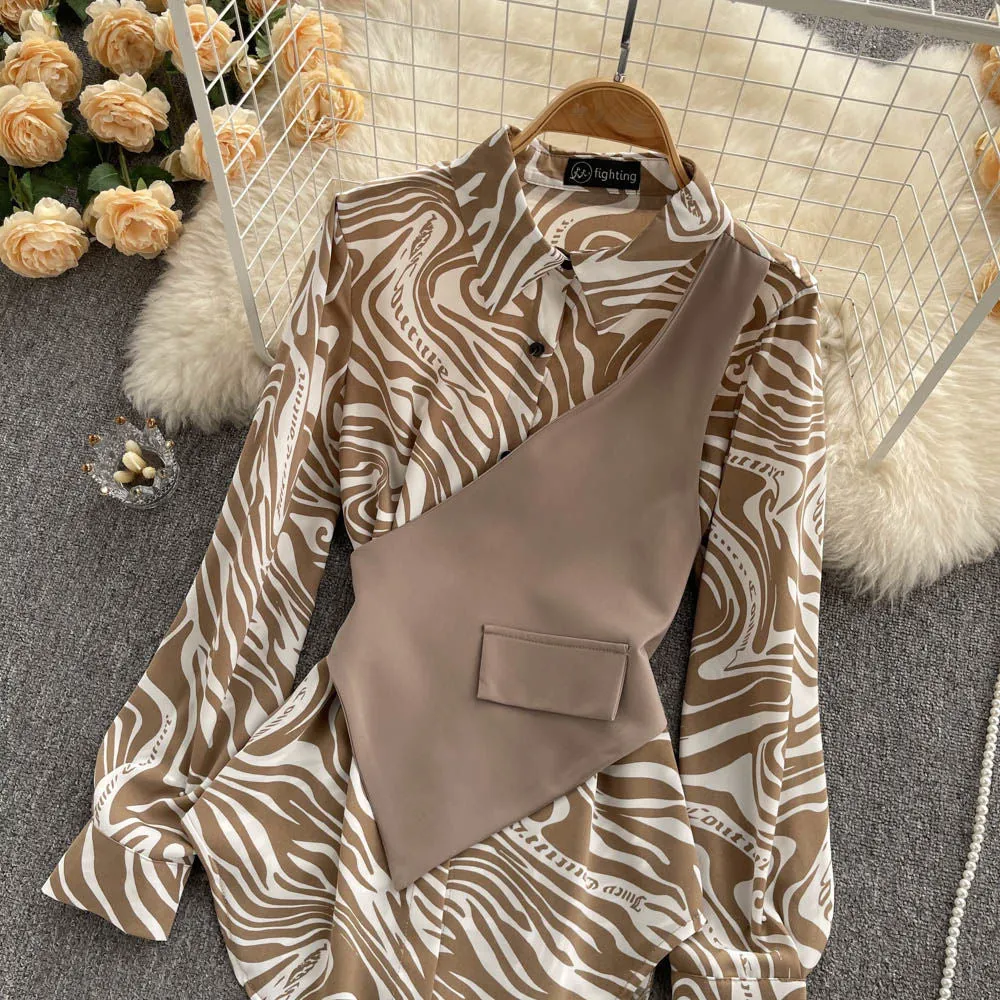 Genelia Vested Poplin Blouse