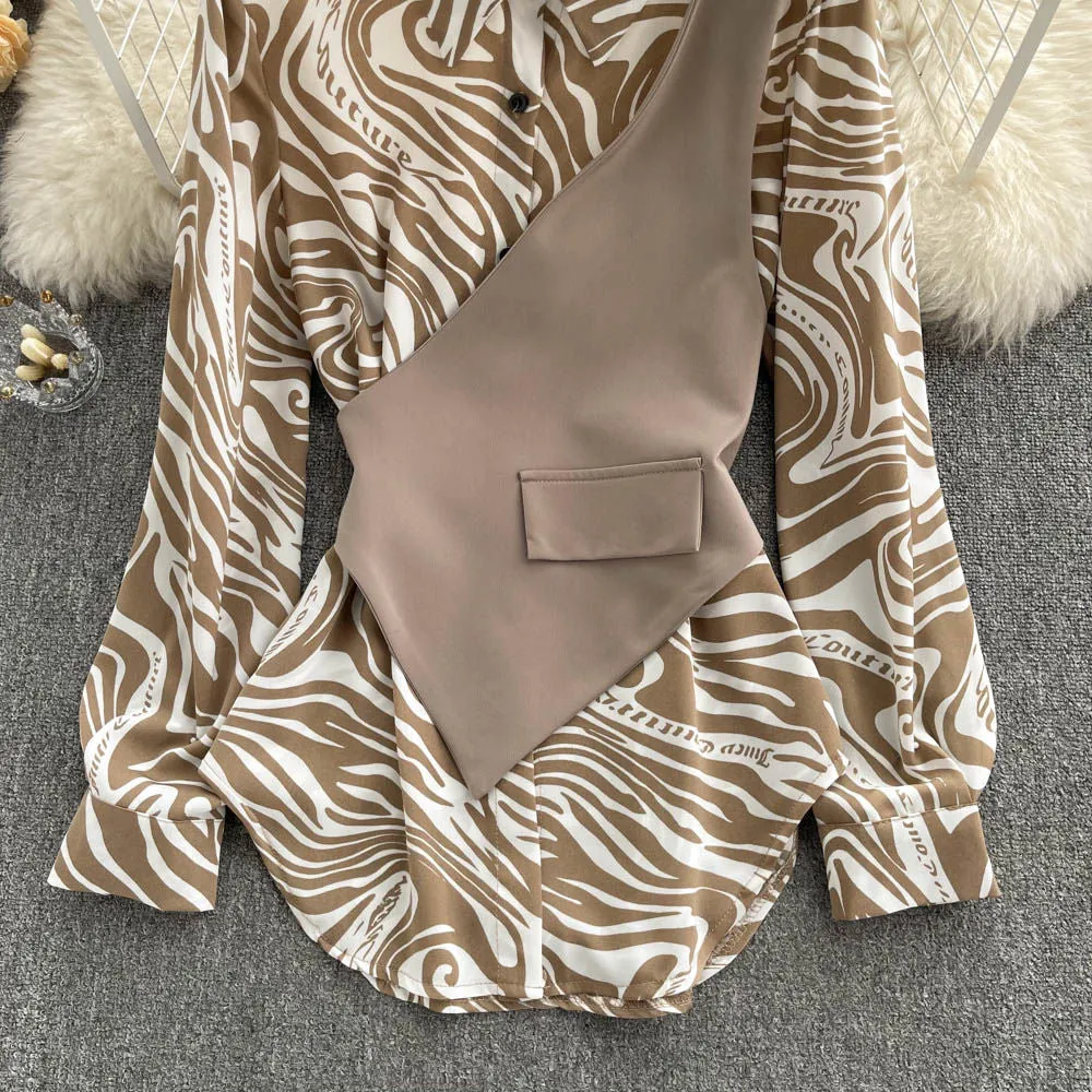 Genelia Vested Poplin Blouse