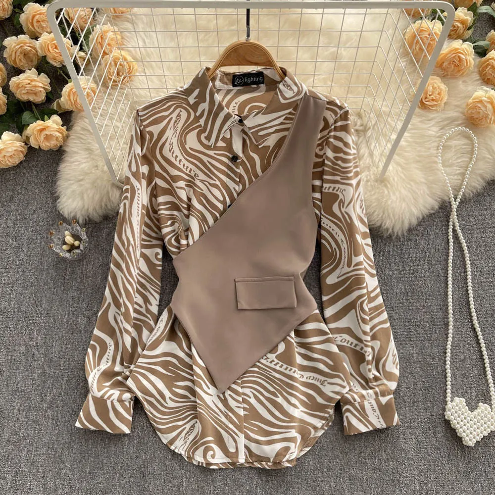 Genelia Vested Poplin Blouse