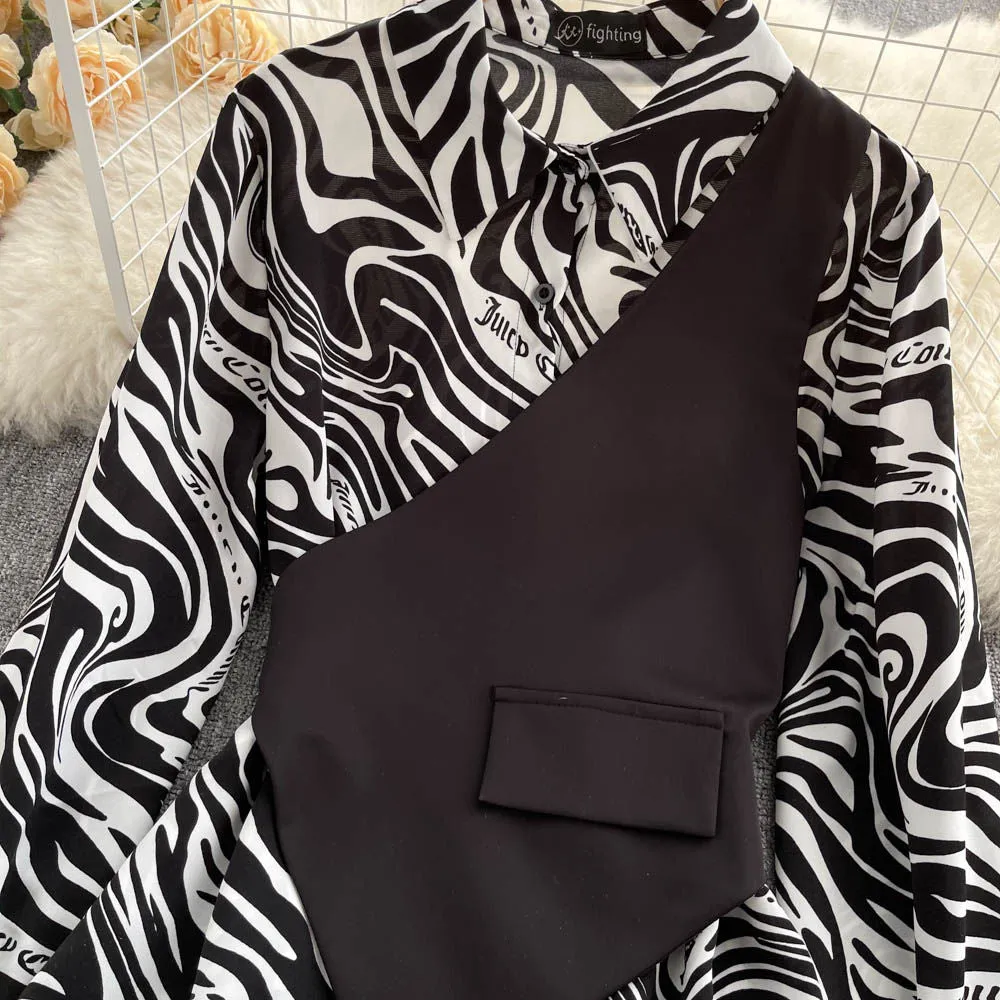 Genelia Vested Poplin Blouse