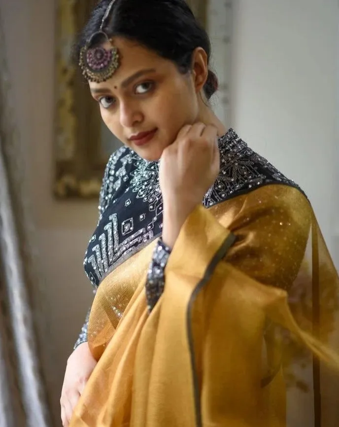 Gorgeous Black with Glitz All Over Readymade Blouse