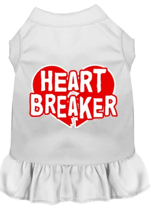 Heart Breaker Screen Print Dress White Xl