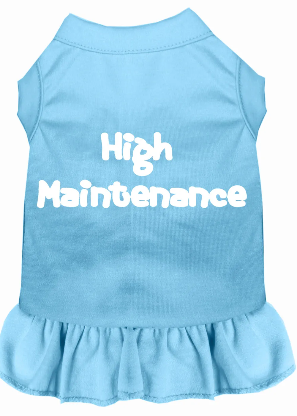 High Maintenance Screen Print Dress Baby Blue Xl
