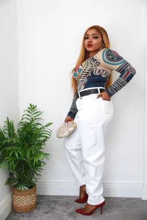 High Rise Boy Friend Jeans In White