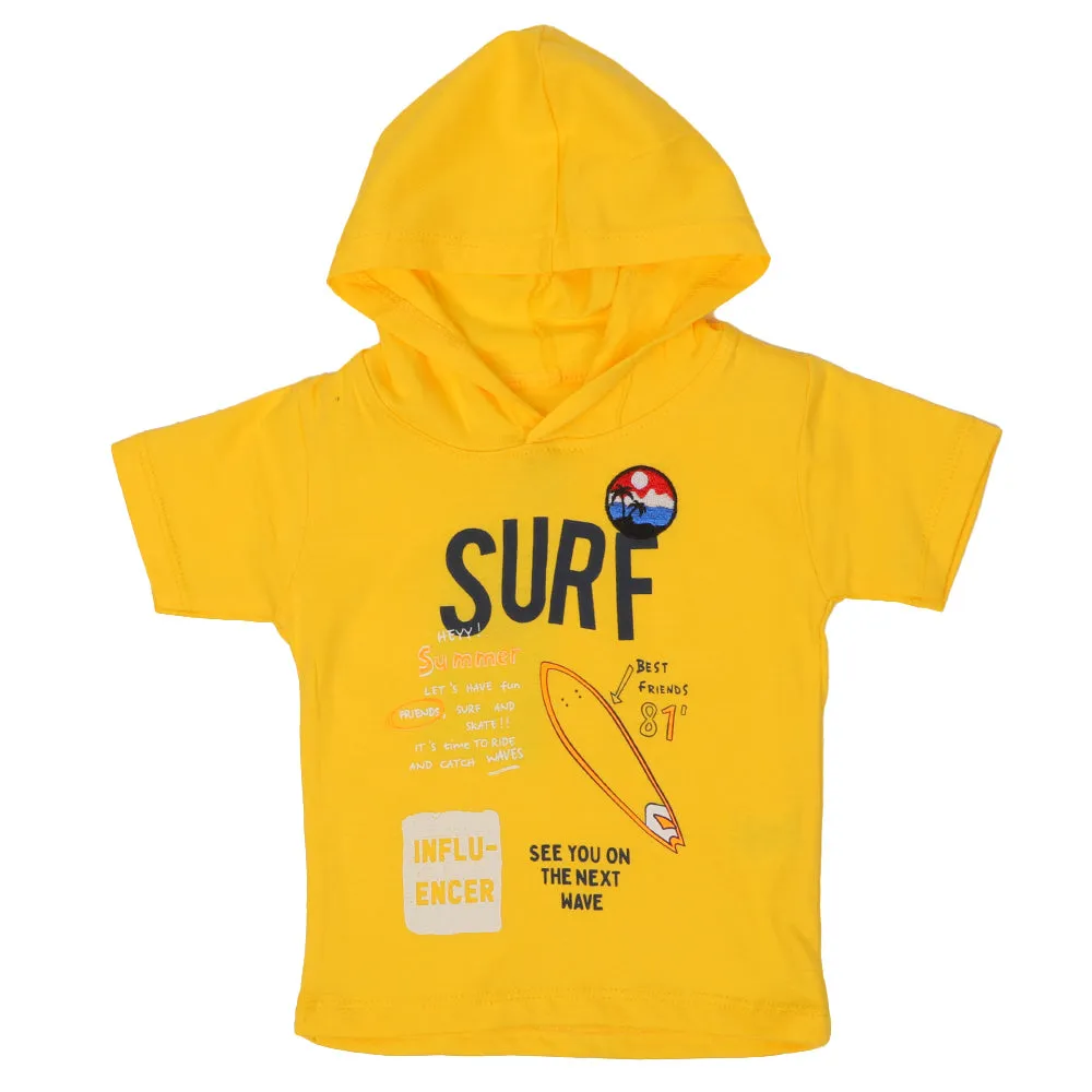 Infant Boys Hooded Tees Surf - Aspen Gold