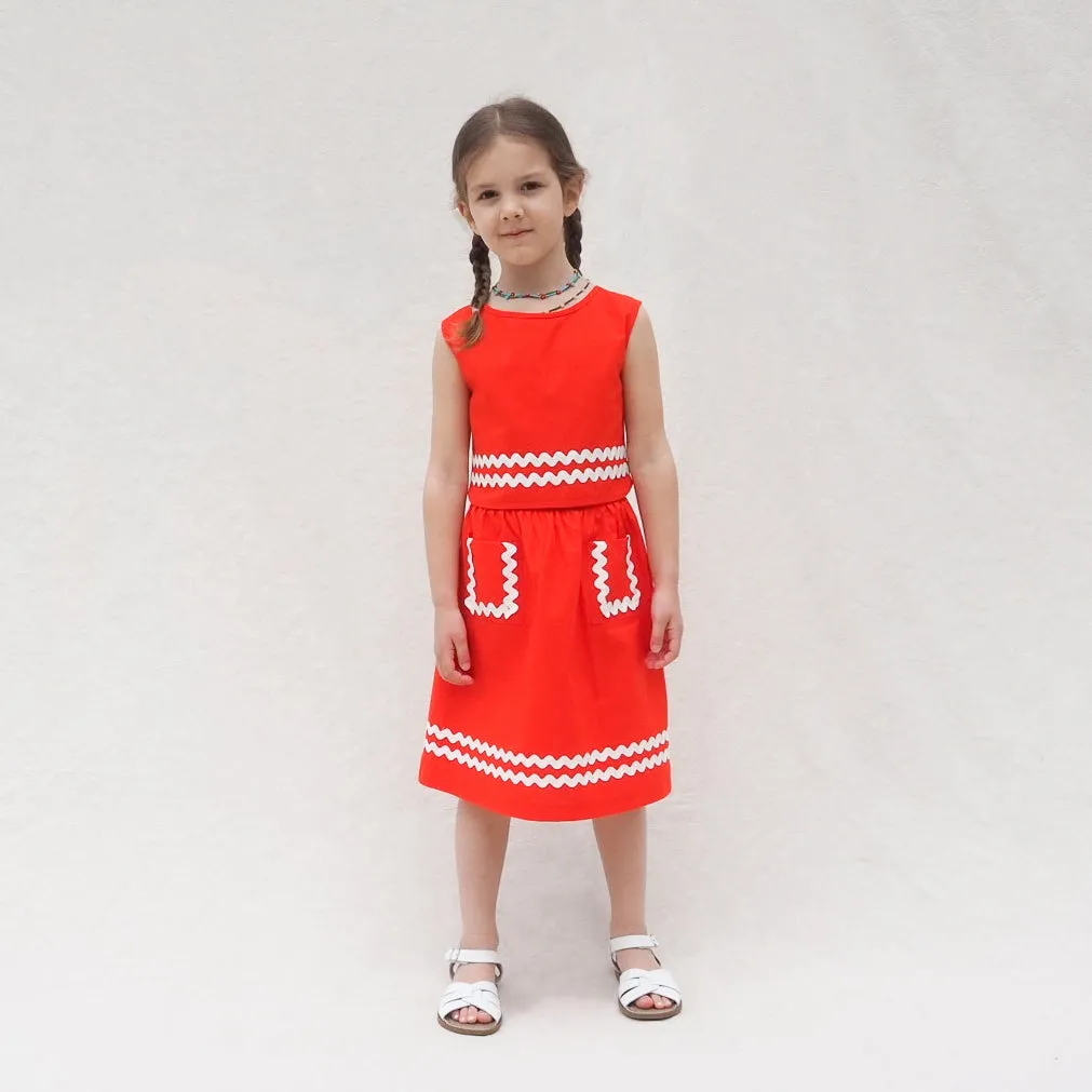 Jane Skirt, Poppy Red kit