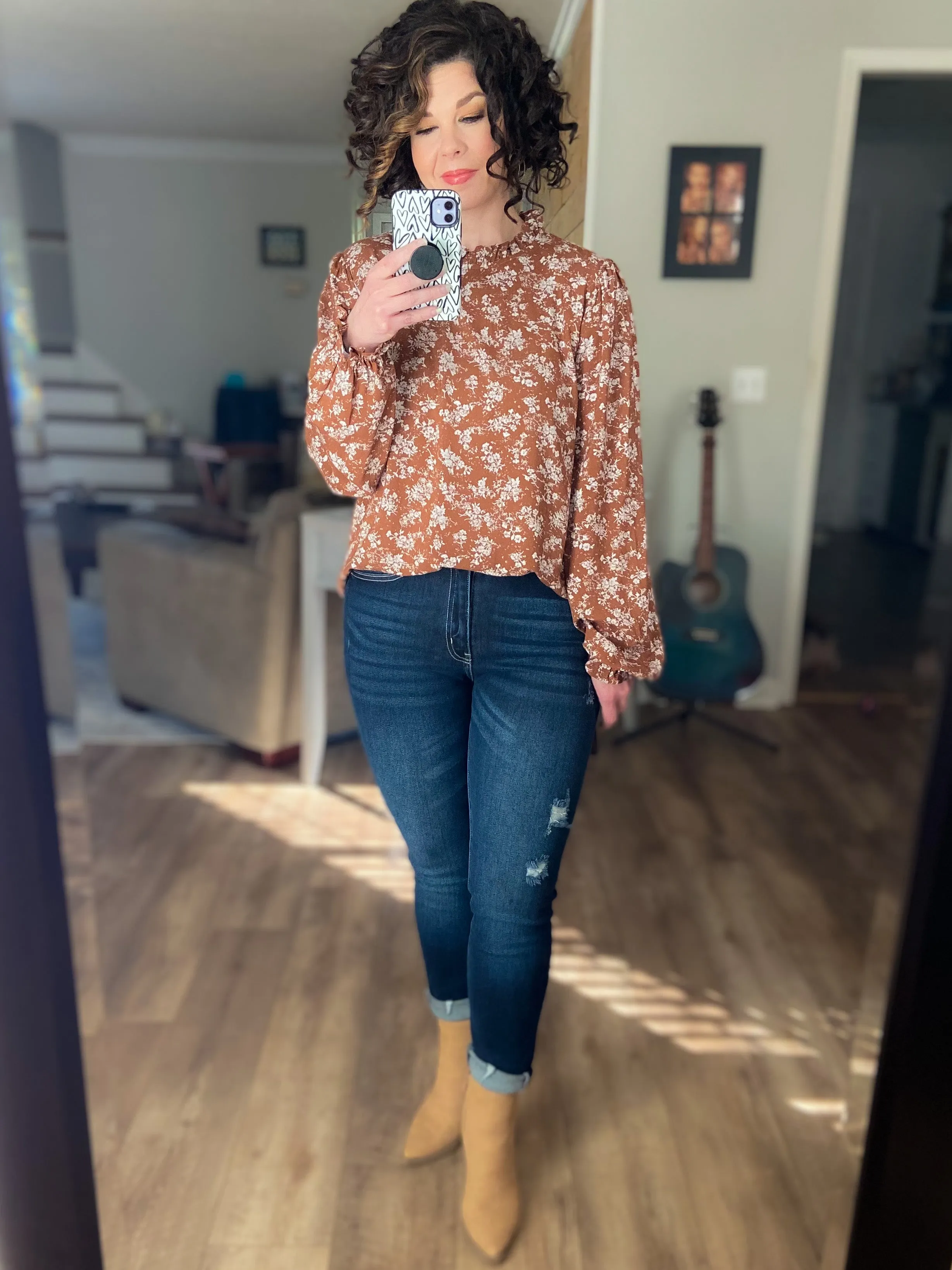 Kan Can Dark Wash Raw Hem Skinny Jeans