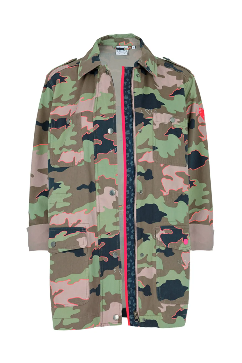 Khaki Camo Print Organic Cotton Utility Jacket