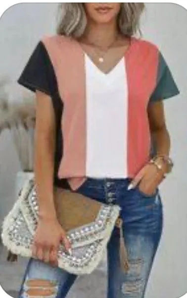 Ladies’ Color Block Casual Tee