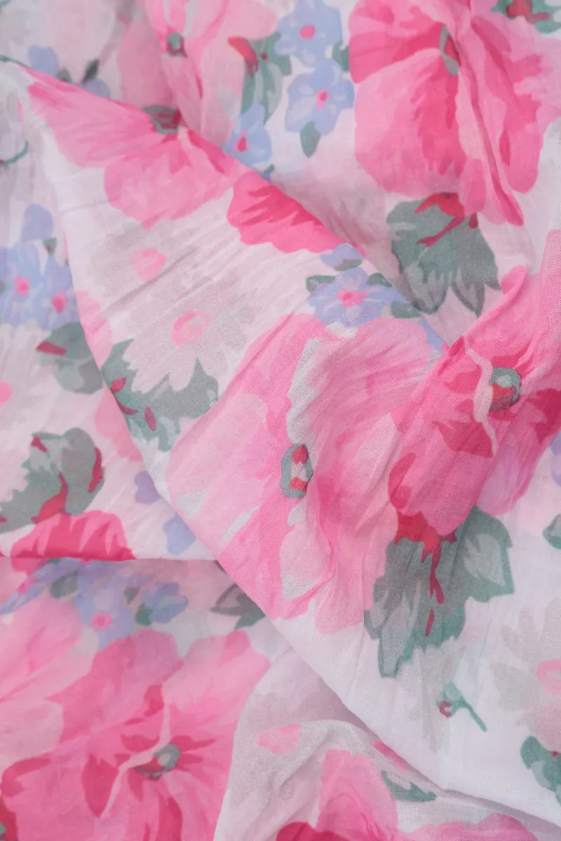 Layered Peony Blossom Cotton Blouse
