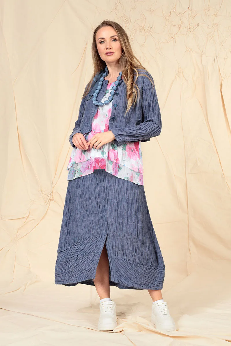 Layered Peony Blossom Cotton Blouse