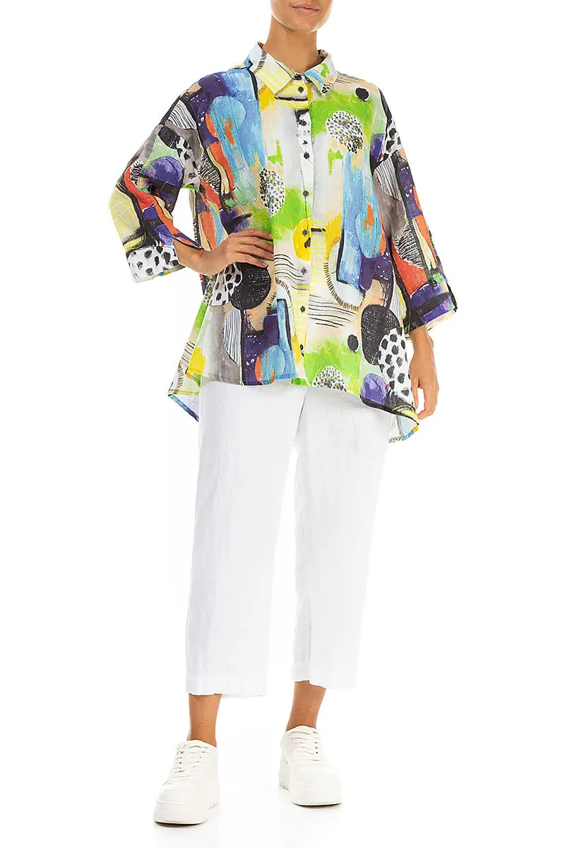Loose Artmaze Linen Shirt