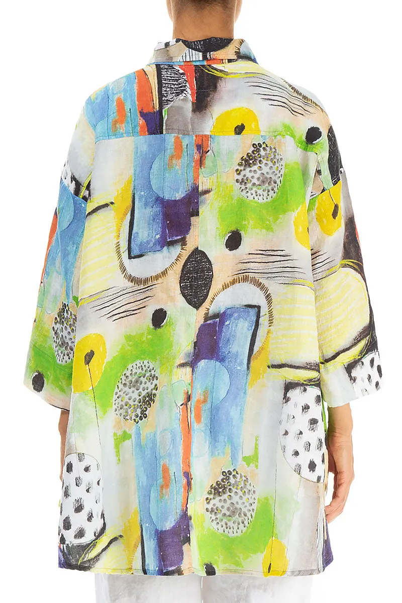 Loose Artmaze Linen Shirt