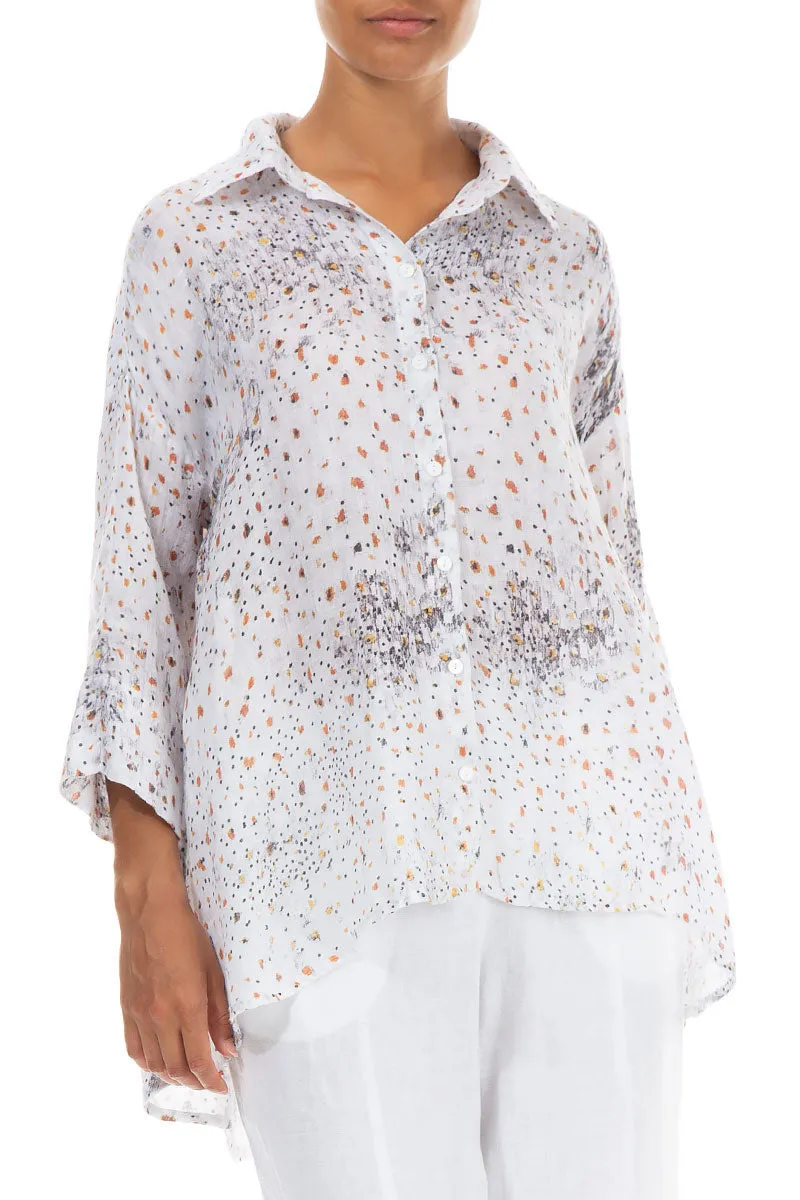 Loose White Meadow Gauze Linen Shirt