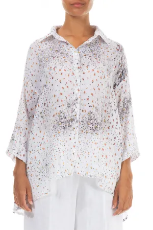 Loose White Meadow Gauze Linen Shirt