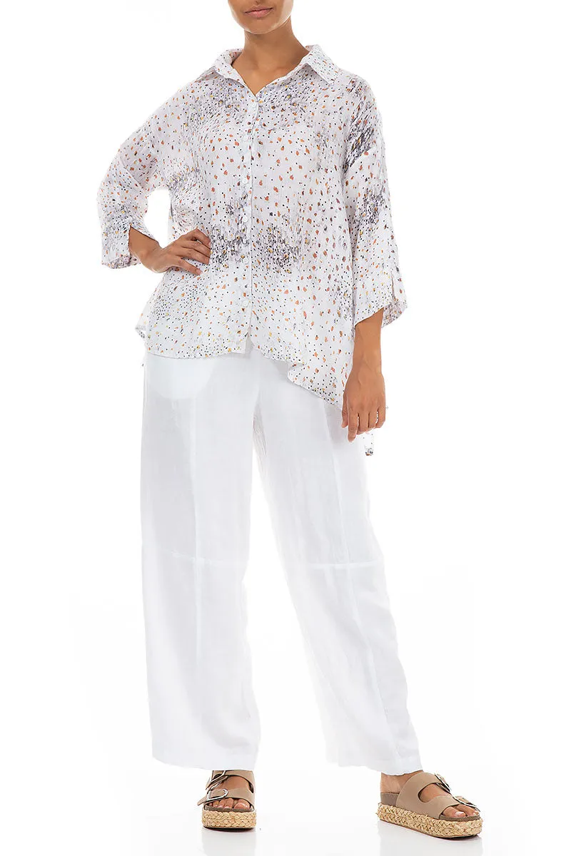 Loose White Meadow Gauze Linen Shirt